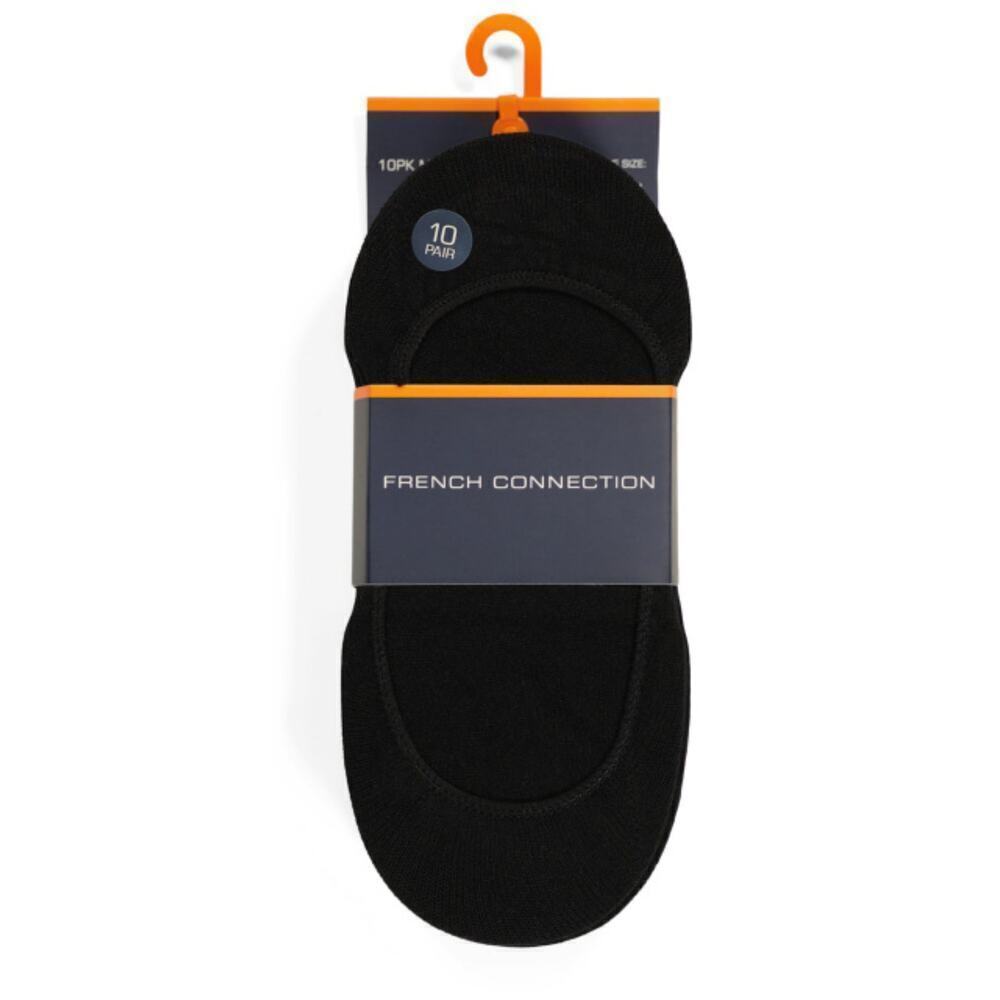 NWT French Connection Women's 10-Pk Non-Slip no Show Socks Micro Career Liners
